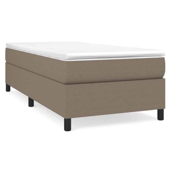 Ramsäng med madrass taupe 100x200 cm tyg