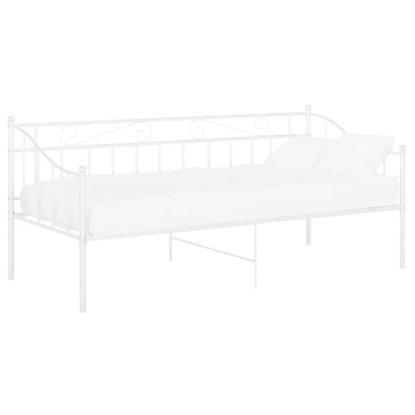 Sängram bäddsoffa vit metall 90x200 cm