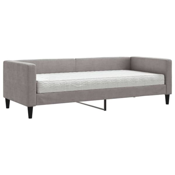 Dagbädd med madrass taupe 80x200 cm tyg