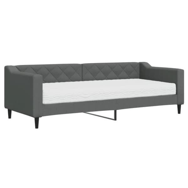 Dagbädd med madrass mörkgrå 80x200 cm tyg