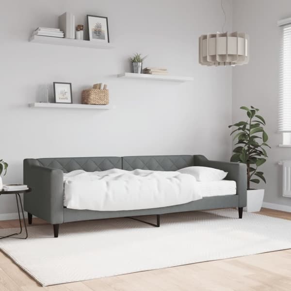 Dagbädd med madrass mörkgrå 80x200 cm tyg