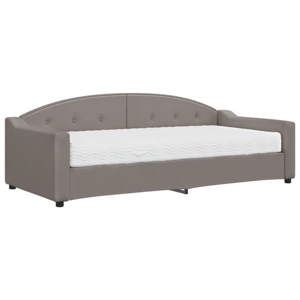 Dagbädd med madrass taupe 90x200 cm tyg