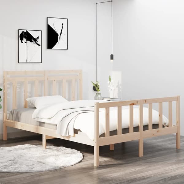 Sängram massivt trä 140x190 cm