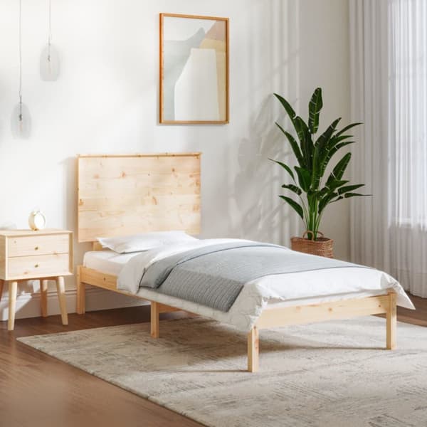 Sängram utan madrass 100x200 cm massiv furu