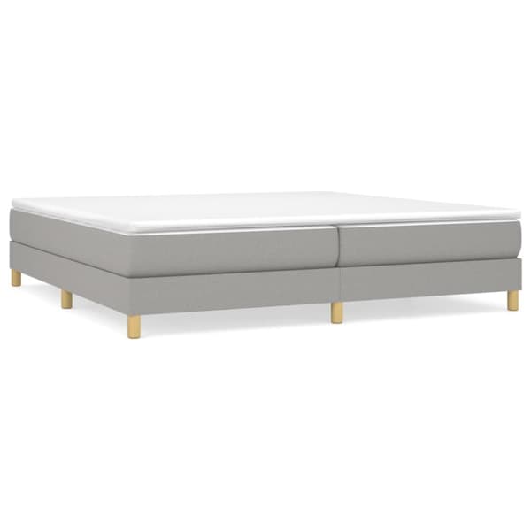 Ramsäng med madrass ljusgrå 200x200 cm tyg