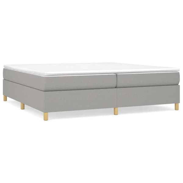 Ramsäng med madrass ljusgrå 200x200 cm tyg
