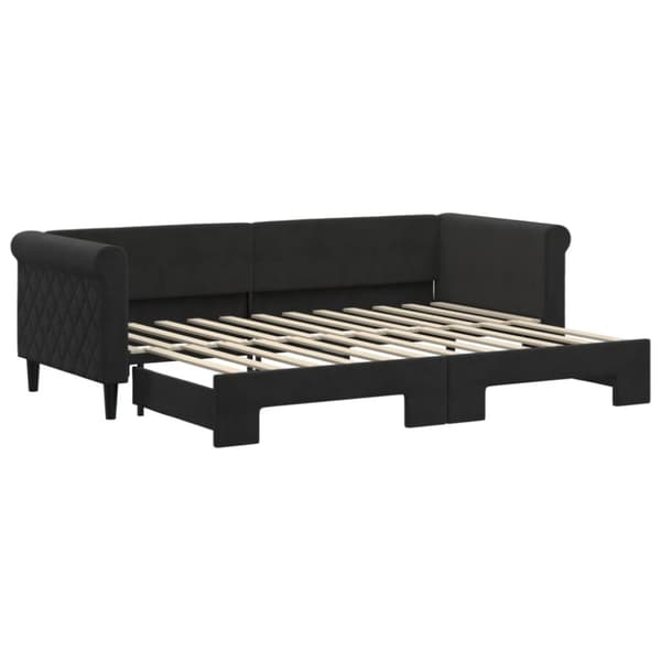 Dagbädd utdragbar svart 80x200 cm sammet