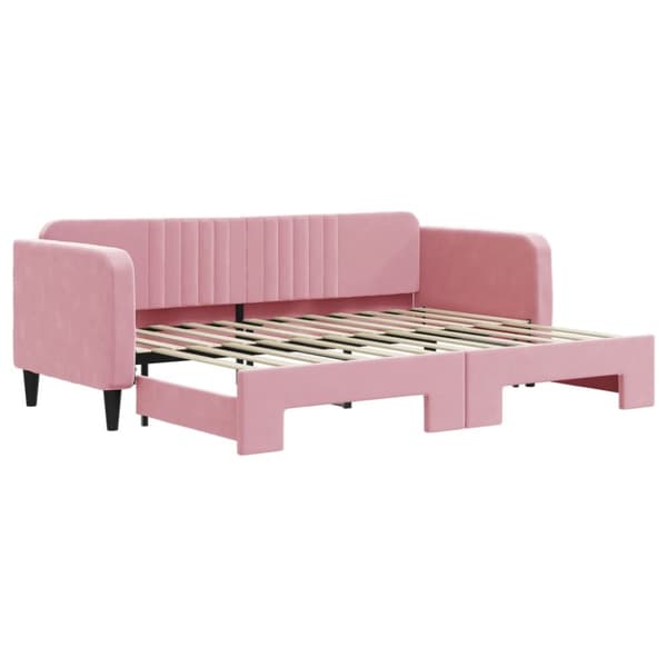 Dagbädd utdragbar rosa 80x200 cm sammet