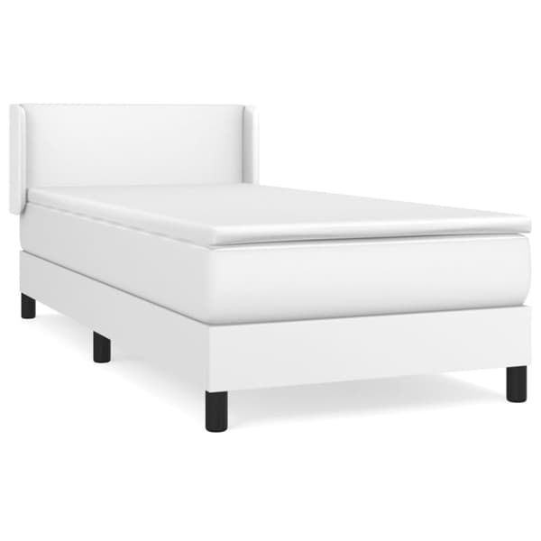 Ramsäng med madrass vit 80x200 cm konstläder