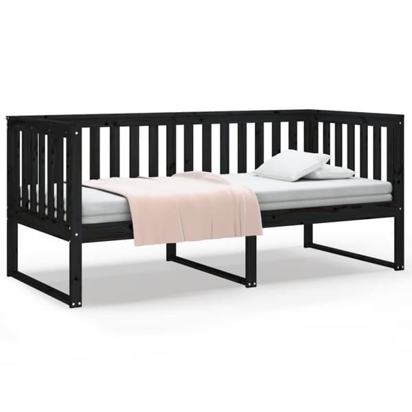 Dagbädd svart 90x190 cm massiv furu