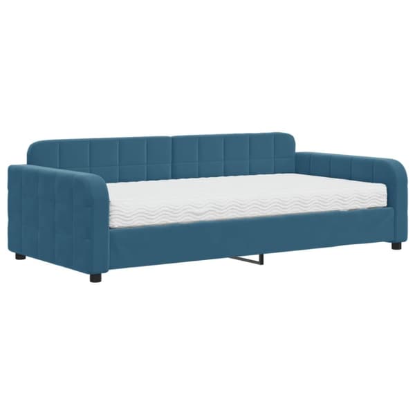 Dagbädd med madrass blå 100x200 cm sammet