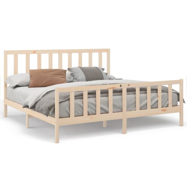 Sängram utan madrass 200x200 cm massiv furu