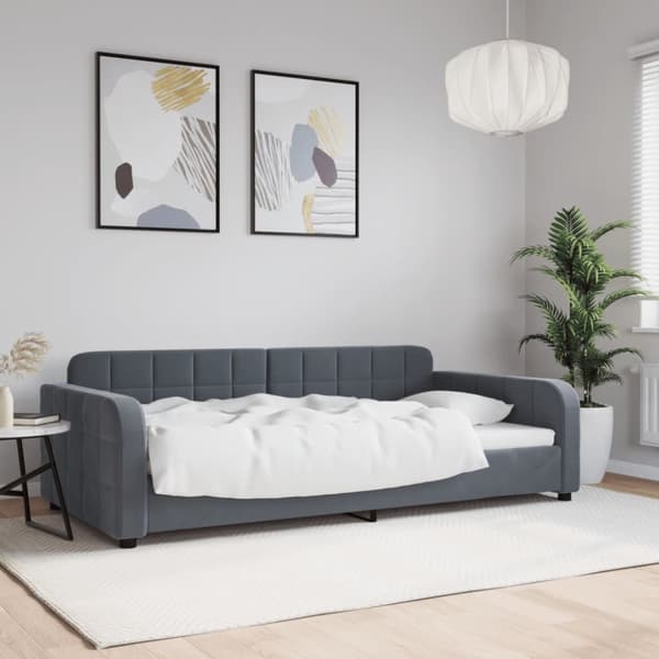 Dagbädd mörkgrå 100x200 cm sammet