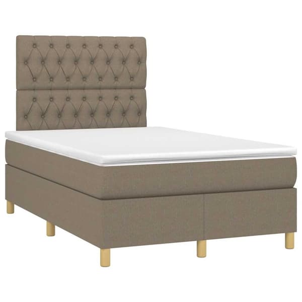 Ramsäng med madrass taupe 120x190 cm tyg