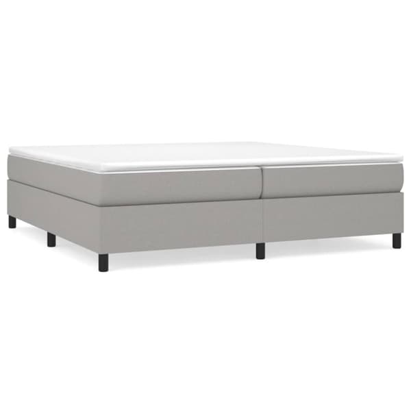 Sängram utan madrass ljusgrå 200x200 cm tyg