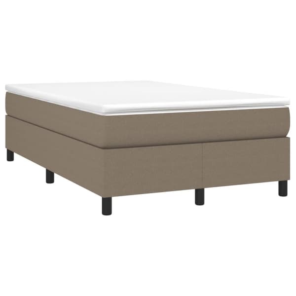 Ramsäng med madrass taupe 120x190 cm tyg