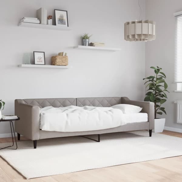Dagbädd med madrass taupe 80x200 cm tyg