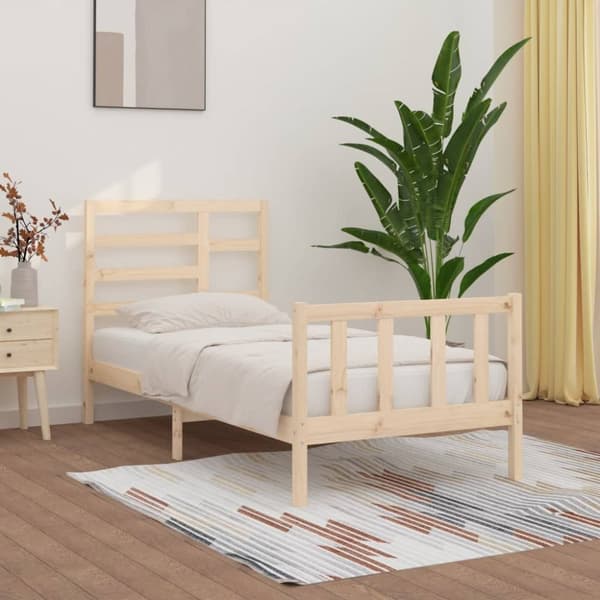 Sängram utan madrass 90x200 cm massiv furu