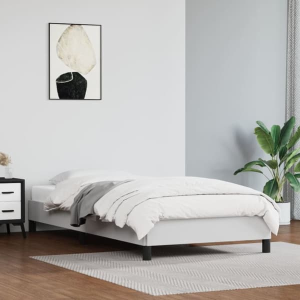 Sängram vit 90x190 cm konstläder