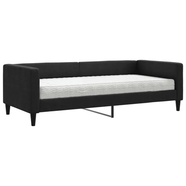 Dagbädd med madrass svart 90x190 cm tyg
