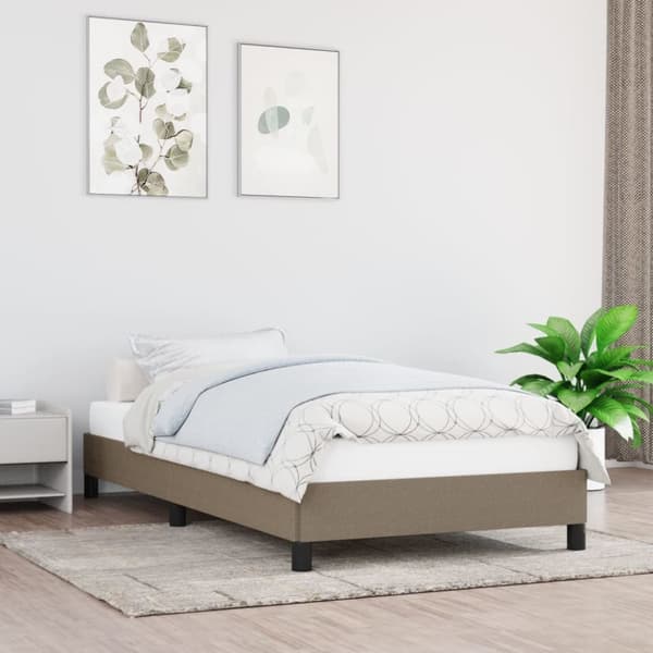Sängram taupe 80x200 cm tyg