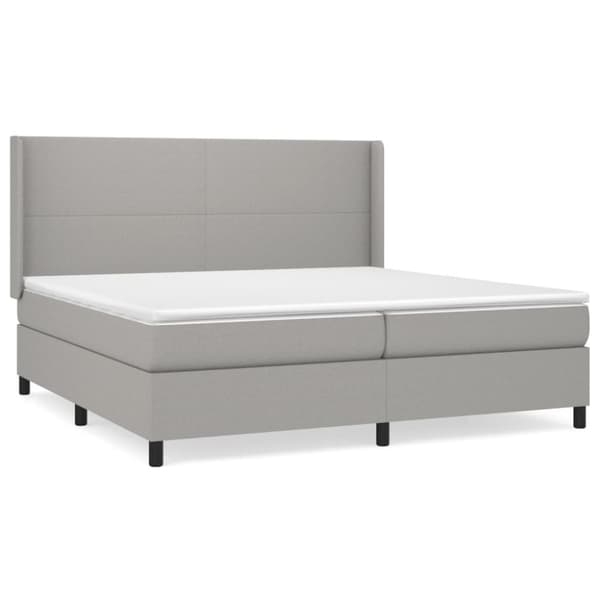 Ramsäng med madrass ljusgrå 200x200 cm tyg