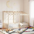 Miniatyrbild 1 av 2: Barnsäng med tak 80x200 cm massiv furu