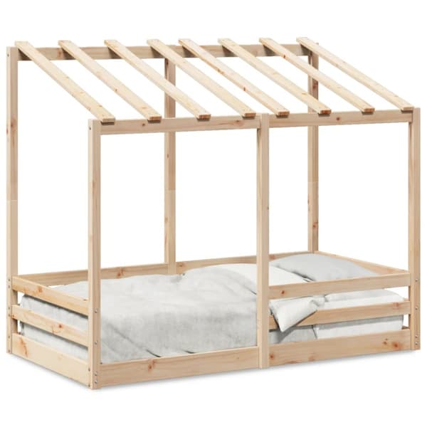 Barnsäng med tak 70x140 cm massiv furu