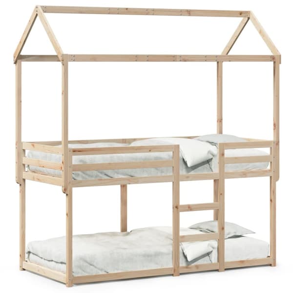Våningssäng med tak 75x190 cm massiv furu