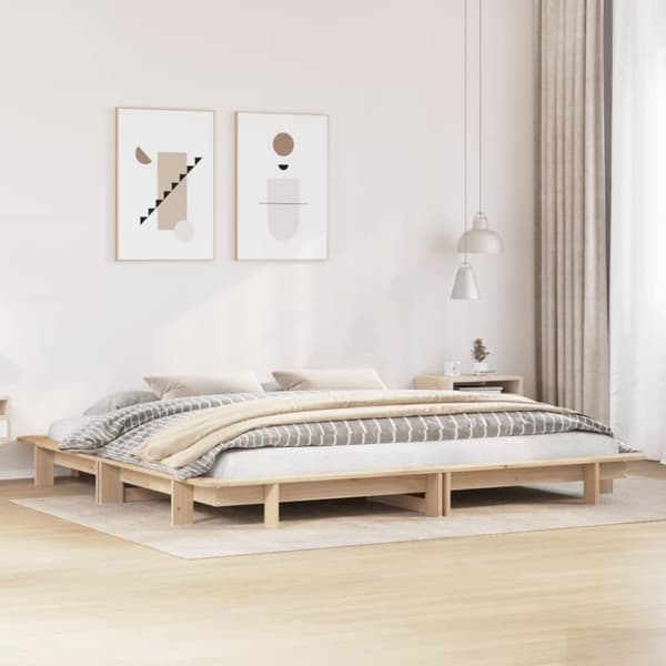 Sängram utan madrass 180x200 cm massiv furu