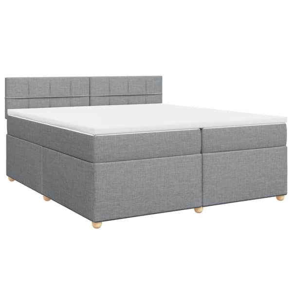 Ramsäng med madrass ljusgrå 200x200 cm tyg