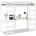 Miniatyrbild 2 av 2: Loftsäng utan madrass vit 80x200cm massiv furu