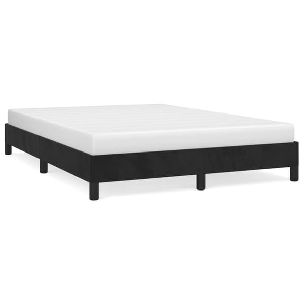 Sängram utan madrass svart 140x190 cm sammet
