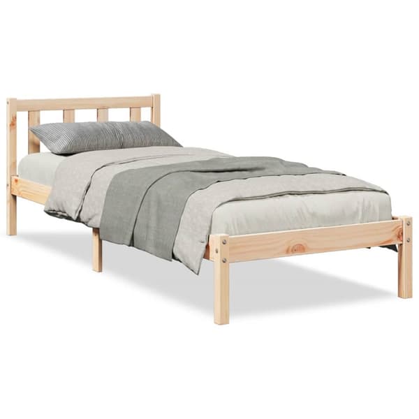 Sängram utan madrass extra lång 80x210 cm massiv furu