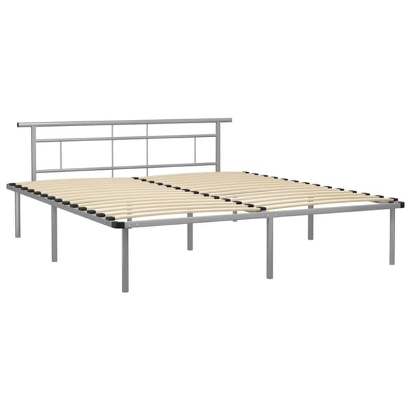 Sängram grå metall 200x200 cm