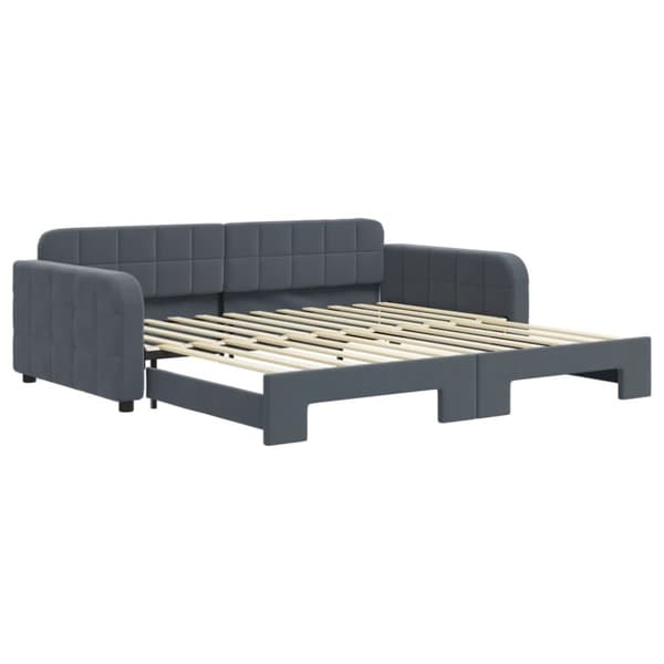 Dagbädd utdragbar mörkgrå 100x200 cm sammet