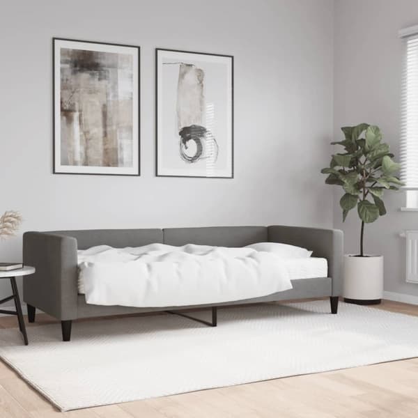 Dagbädd med madrass mörkgrå 80x200 cm tyg