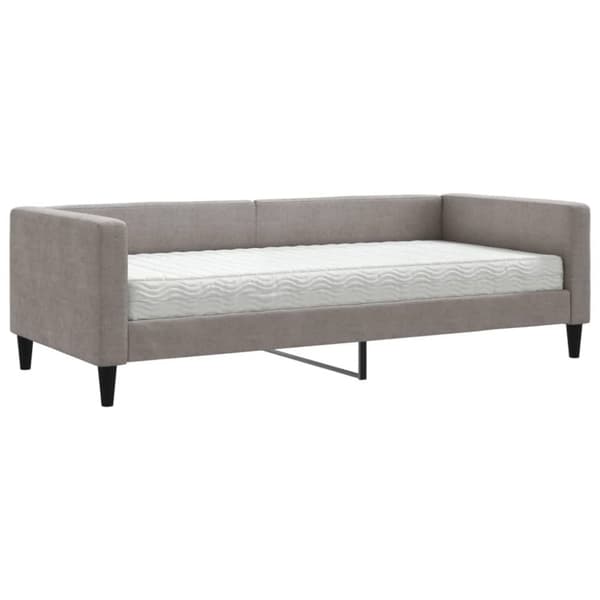 Dagbädd med madrass taupe 90x200 cm tyg
