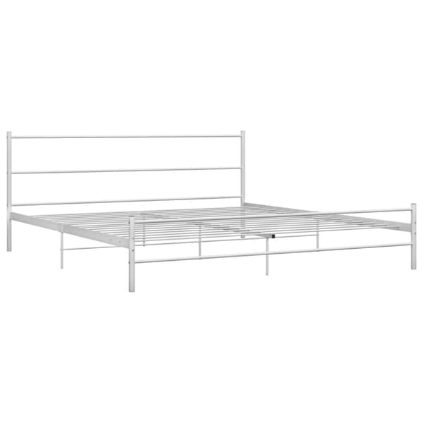 Sängram utan madrass vit metall 180x200 cm