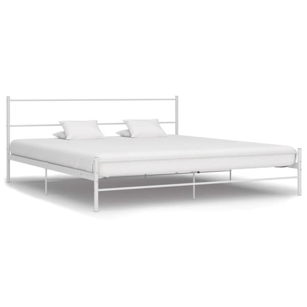 Sängram utan madrass vit metall 180x200 cm