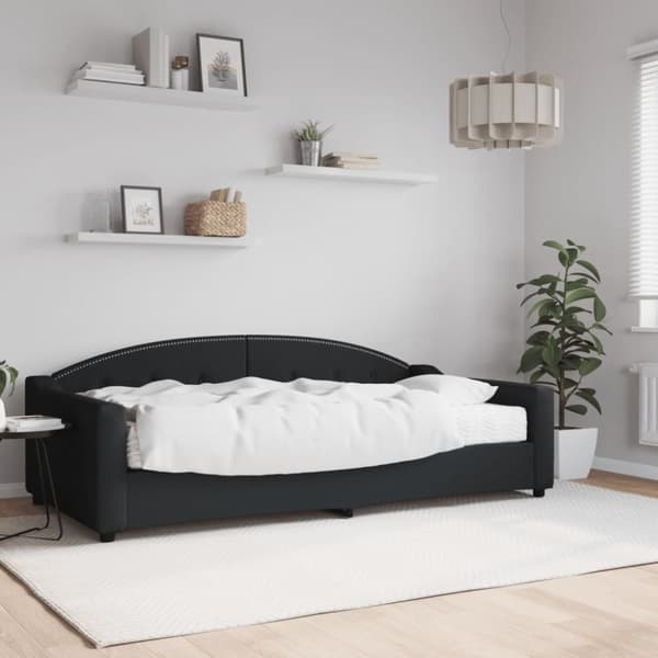 Dagbädd med madrass svart 100x200 cm tyg