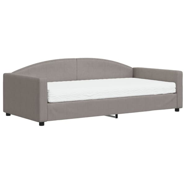 Dagbädd med madrass taupe 100x200 cm tyg