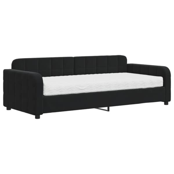 Dagbädd med madrass svart 90x200 cm sammet