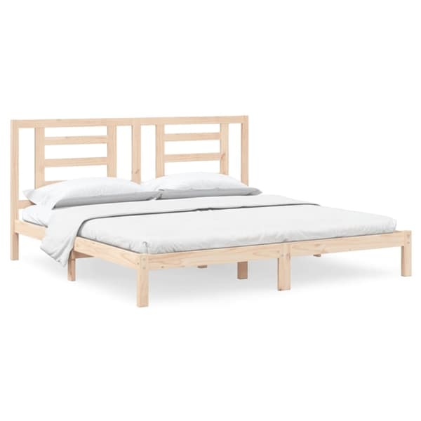 Sängram utan madrass 200x200 cm massiv furu