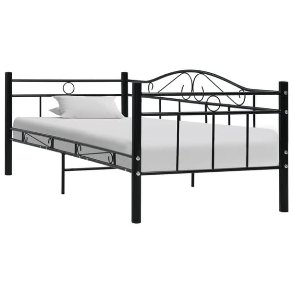 Ram till dagbädd svart metall 90x200 cm
