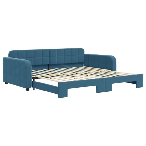 Dagbädd utdragbar blå 100x200 cm sammet