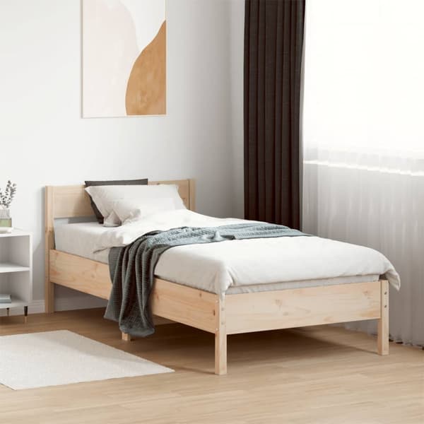 Sängram utan madrass 90x200 cm massiv furu