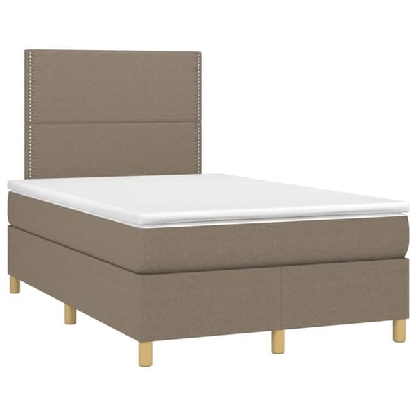 Ramsäng med madrass taupe 120x190 cm tyg