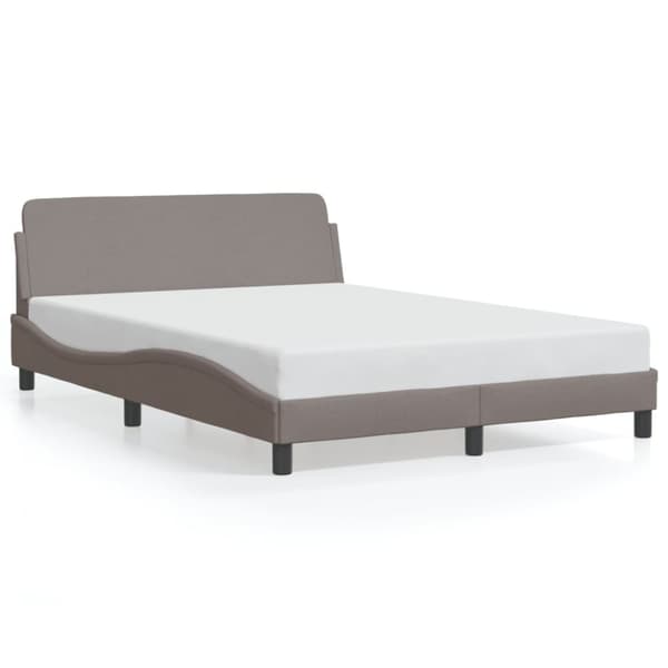 Sängram utan madrass taupe 140x190 cm tyg