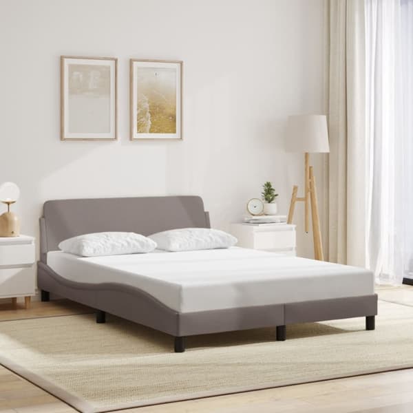Sängram utan madrass taupe 140x190 cm tyg